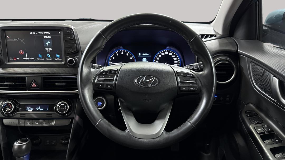 2019 Hyundai Kona Elite (FWD), Automatic, 117132 km, Steering Wheel Close-up