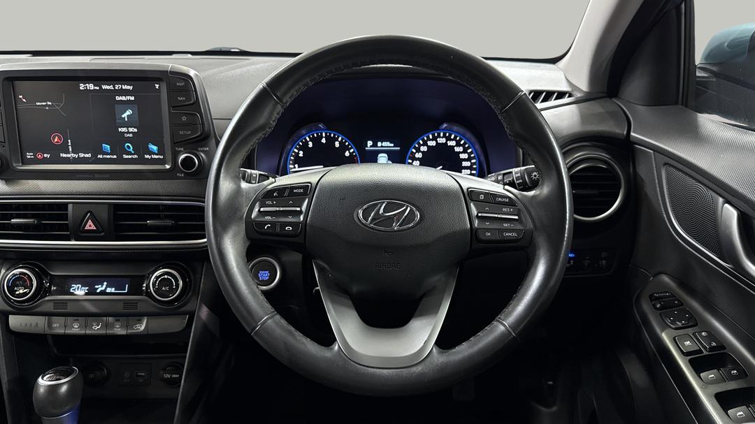 2019 Hyundai Kona Elite (FWD), Automatic, 117132 km, Steering Wheel Close-up