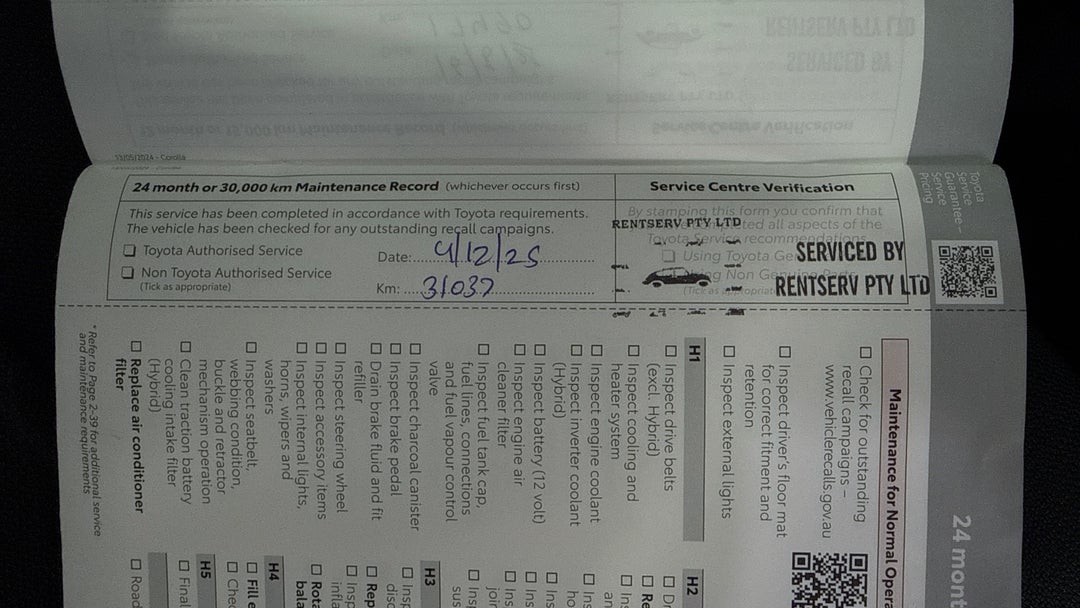 2024 Toyota Corolla Ascent Sport + Conv Pk Hybrid, Automatic, 36743 km, Service History