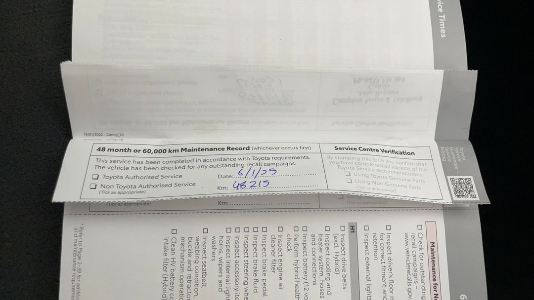 2024 Toyota Camry Ascent + Sat Nav Hybrid, Automatic, 50267 km, Service History