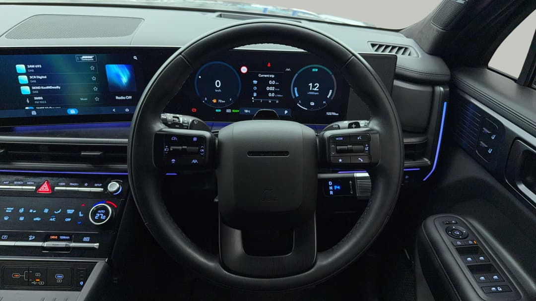 2025 Hyundai Santa Fe Calligraphy Hev (7 Seat) (blk), Automatic, 12270 km, Steering Wheel Close-up