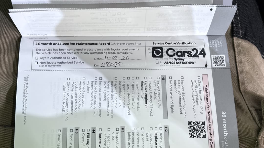 2023 Toyota Camry Ascent, Automatic, 28095 km, Service History