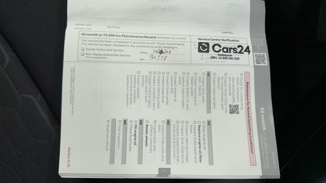 2020 Toyota Corolla Ascent Sport Hybrid, Automatic, 35429 km, Service History