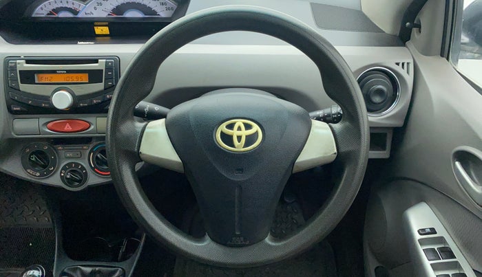 2011 Toyota Etios V, Petrol, Manual, Steering Wheel Close Up