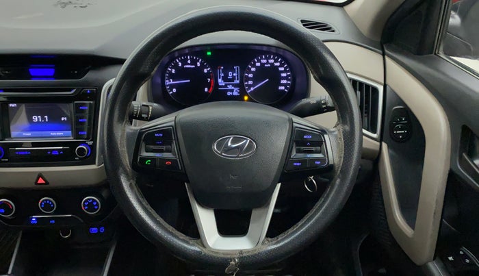 2017 Hyundai Creta E PLUS 1.6 PETROL, Petrol, Manual, 1,04,303 km, Steering Wheel Close Up