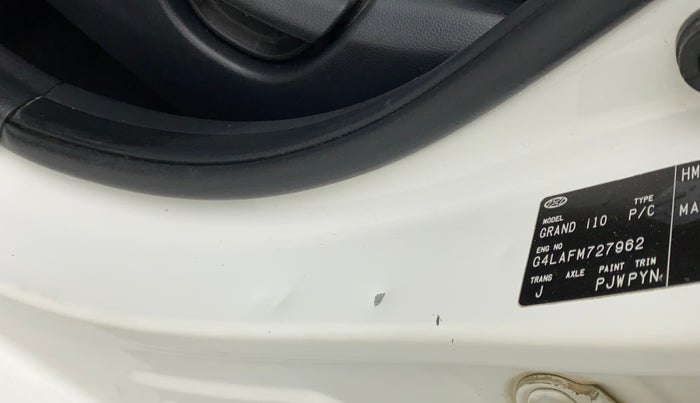 2015 Hyundai Grand i10 ASTA (O) 1.2 KAPPA VTVT, Petrol, Manual, 87,154 km, Left B pillar - Slightly dented