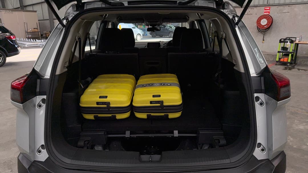 2024 Nissan X-trail St (4WD) 7 Seat, Automatic, 30275 km, Boot Inside View with Luggage