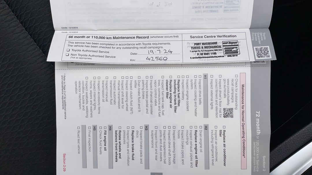 2019 Toyota Corolla Ascent, Automatic, 43483 km, Service History