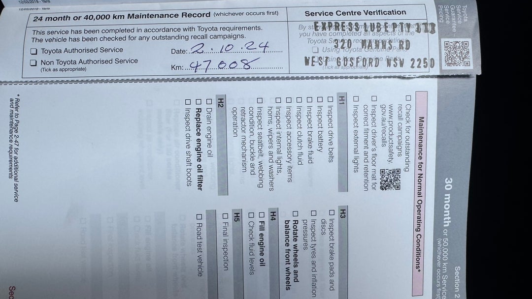 2019 Toyota Yaris Ascent, Automatic, 47694 km, Service History