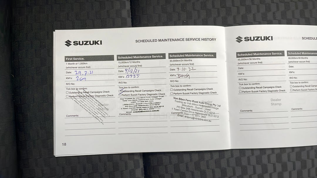 2021 Suzuki Jimny Glx (qld), Manual, 34534 km, Service History
