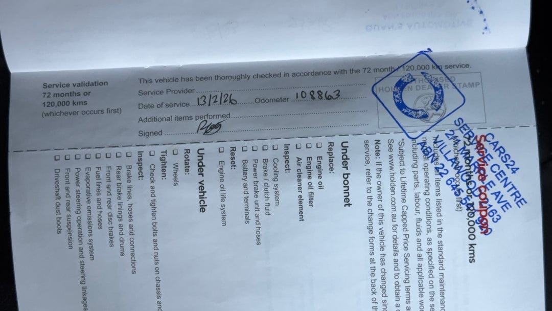 2017 Holden Barina Lt, Automatic, 108864 km, Service History