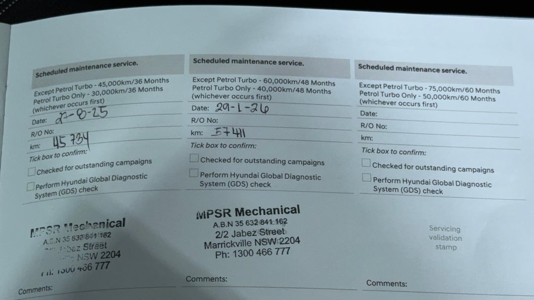 2023 Hyundai Venue Venue, Automatic, 57413 km, Service History