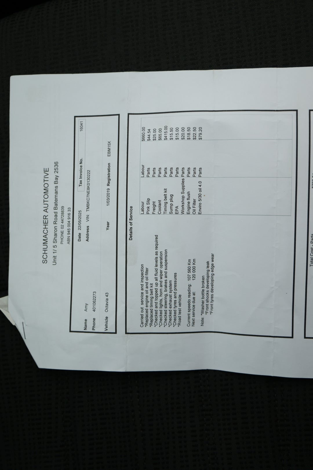 2019 SKODA Octavia 110 Tsi, Automatic, 125410 km, Service History