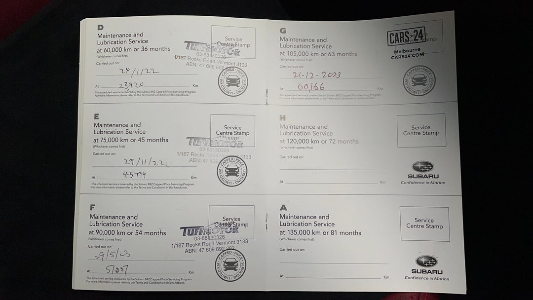 2019 Subaru Brz Ts, Manual, 60174 km, Service History