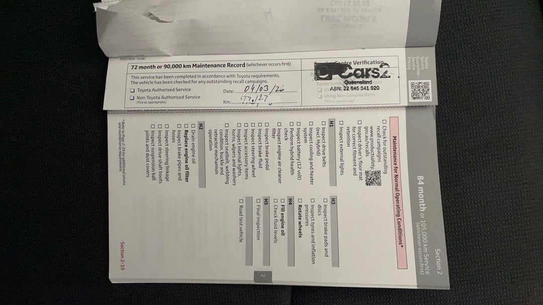 2019 Toyota Corolla Ascent Sport Hybrid, Automatic, 77133 km, Service History