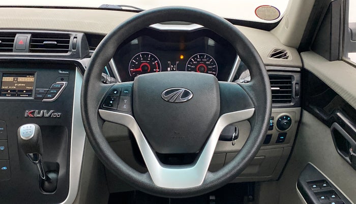 2016 Mahindra Kuv100 K8 6 STR, Petrol, Manual, 28,850 km, Steering Wheel Close Up