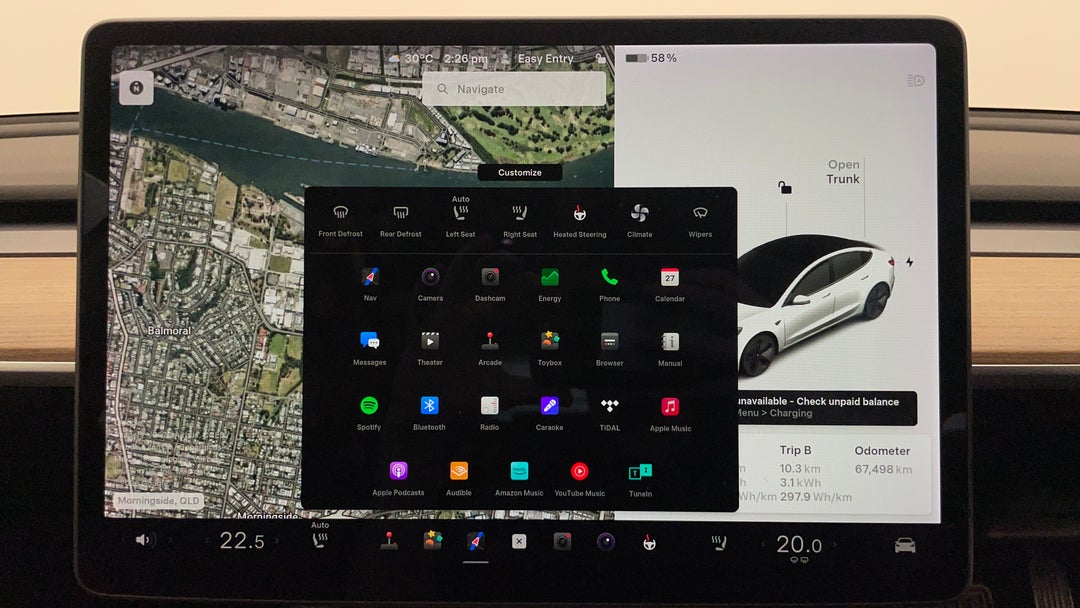 2021 Tesla Model 3 Standard Range Plus RWD, Automatic, 67498 km, Infotainment System