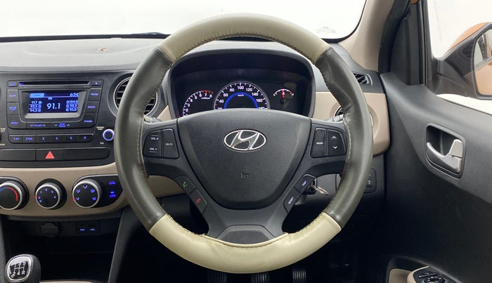 2015 Hyundai Grand i10 SPORTZ 1.2 KAPPA VTVT, Petrol, Manual, 17,140 km, Steering Wheel Close Up