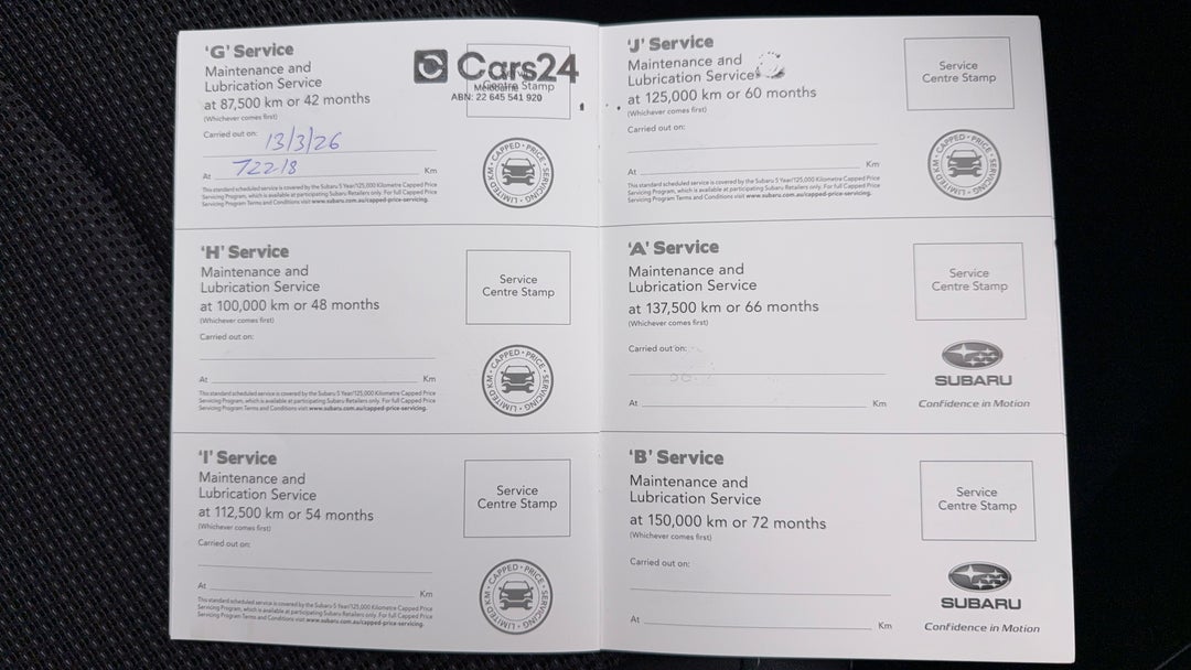 2020 Subaru Liberty 2.5i AWD, Automatic, 72220 km, Service History