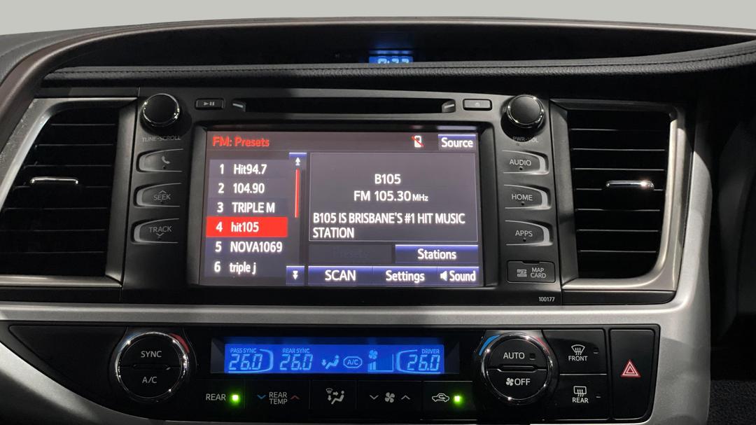 2019 Toyota Kluger Gxl (4x2), Automatic, 116151 km, Infotainment System