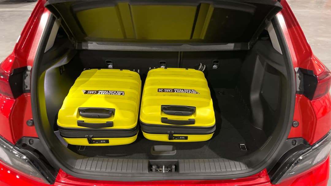 2022 Hyundai Kona Highlander Elec Ttr Ext Range, Automatic, 48712 km, Boot Inside View with Luggage