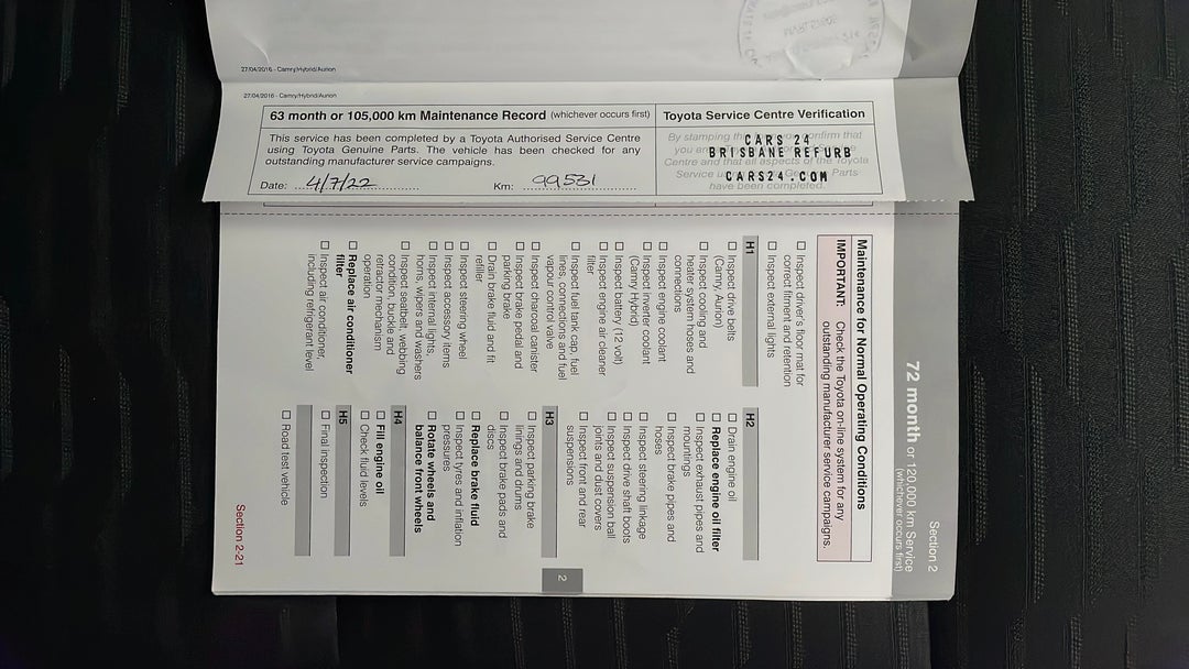 2017 Toyota Camry Altise, Automatic, 99505 km, Service History