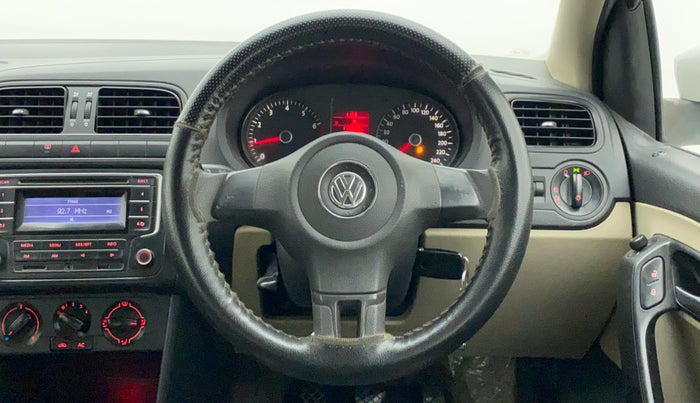 2013 Volkswagen Polo COMFORTLINE 1.2L PETROL, Petrol, Manual, 1,19,316 km, Steering Wheel Close Up