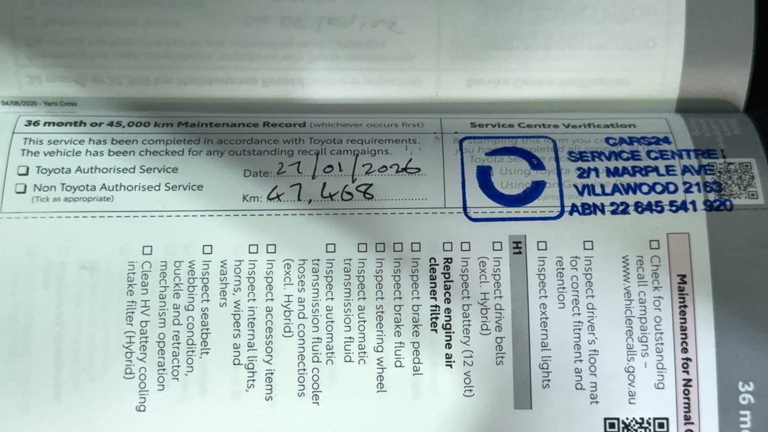 2024 Toyota Yaris Cross Gx Hybrid, Automatic, 47468 km, Service History