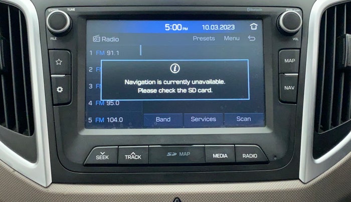 2019 Hyundai Creta SX AT 1.6 PETROL, Petrol, Automatic, 26,003 km, Infotainment system - GPS Card not working/missing