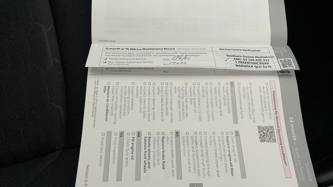 2024 Toyota Corolla Ascent Sport, Automatic, 21132 km, Service History