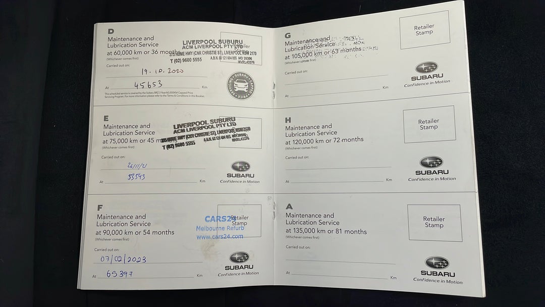 2016 Subaru Brz Brz, Manual, 65411 km, Service History