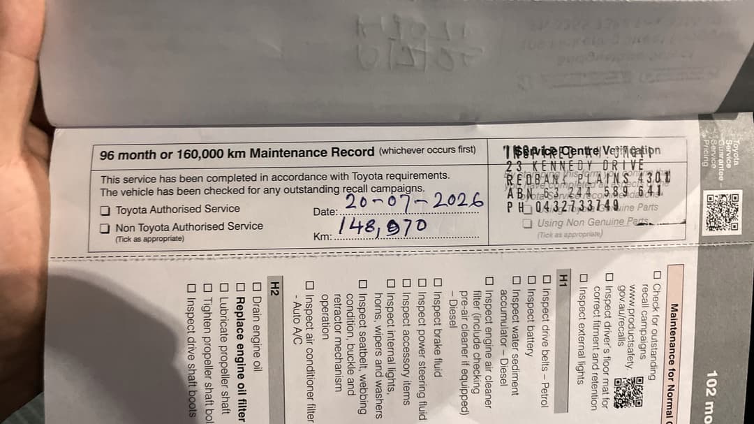 2019 Toyota Kluger Gx (4x2), Automatic, 150398 km, Service History