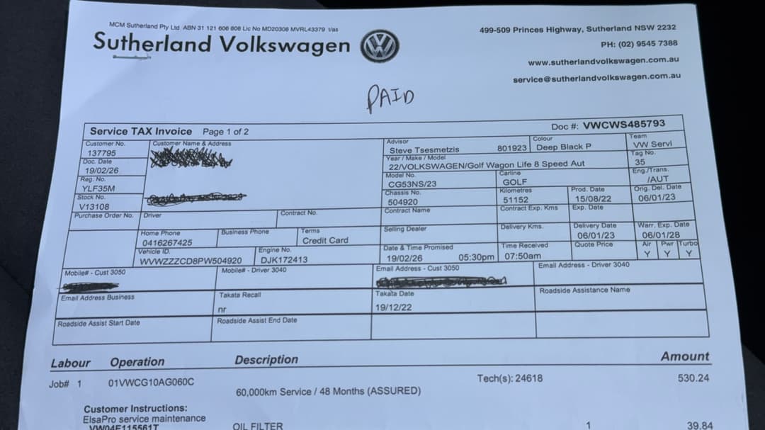 2022 Volkswagen Golf 110tsi Life, Automatic, 56580 km, Service History