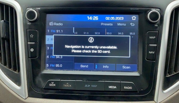 2018 Hyundai Creta SX AT 1.6 PETROL, Petrol, Automatic, 68,036 km, Infotainment system - GPS Card not working/missing