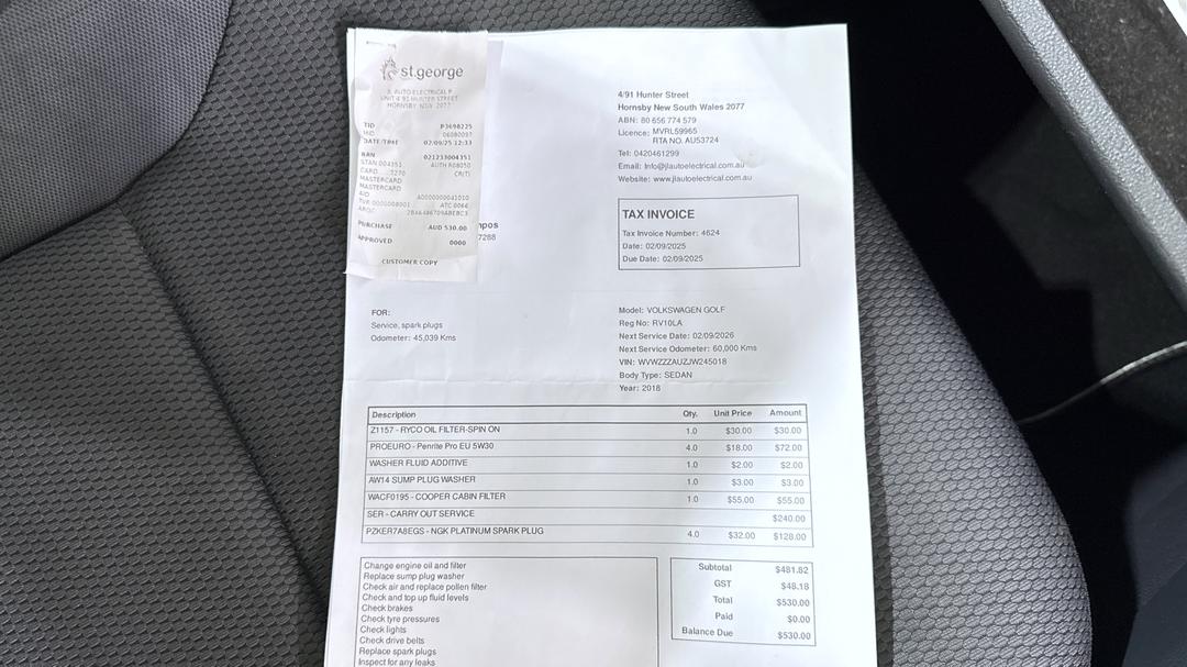 2018 Volkswagen Golf 110 Tsi Comfortline, Automatic, 53586 km, Service History