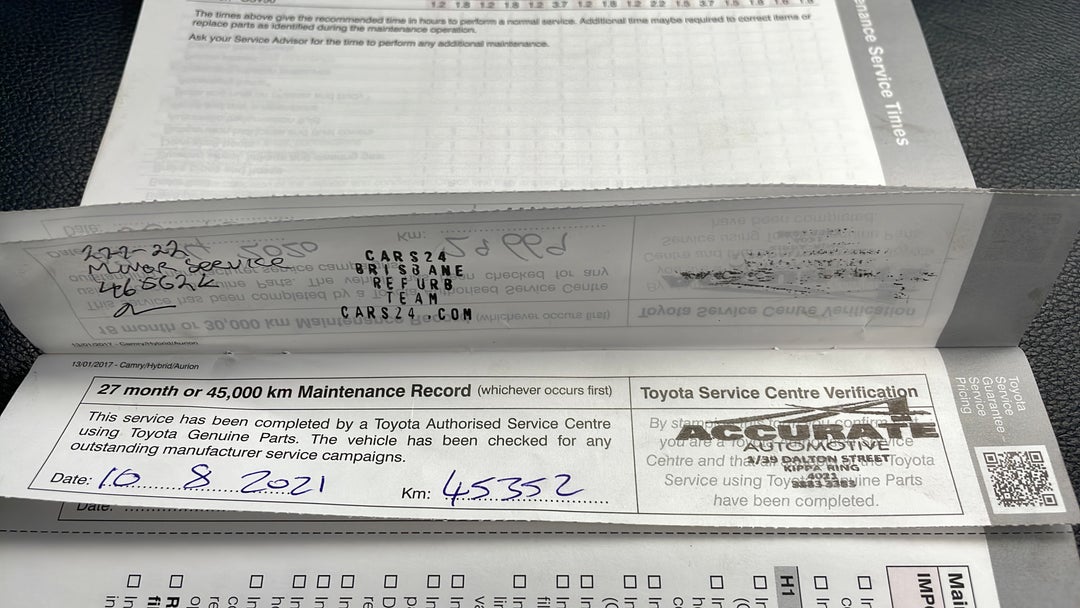 2017 Toyota Aurion Sportivo, Automatic, 46563 km, Service History