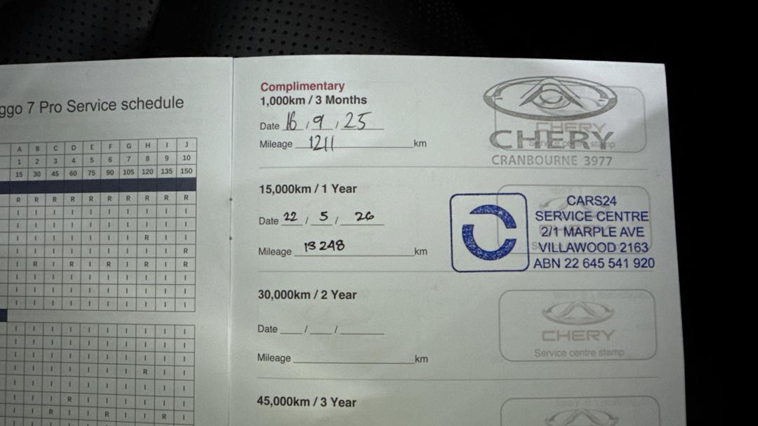 2025 Chery Tiggo 7 Pro Se+, Automatic, 13248 km, Service History