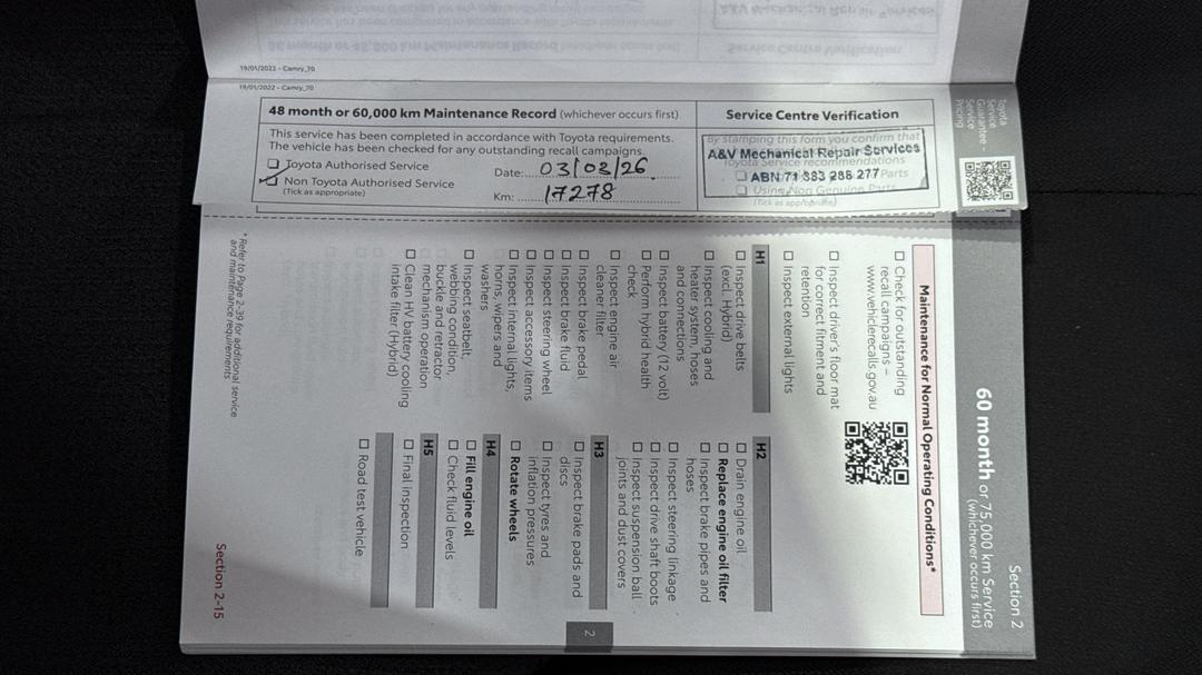 2023 Toyota Camry Ascent Hybrid, Automatic, 19931 km, Service History