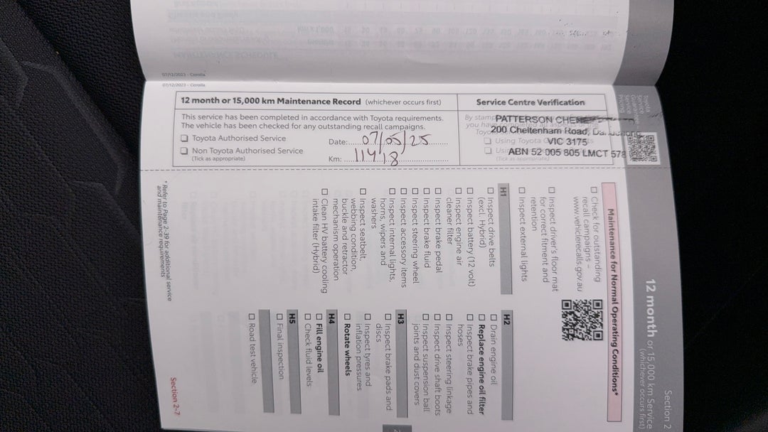 2024 Toyota Corolla Ascent Sport, Automatic, 14374 km, Service History
