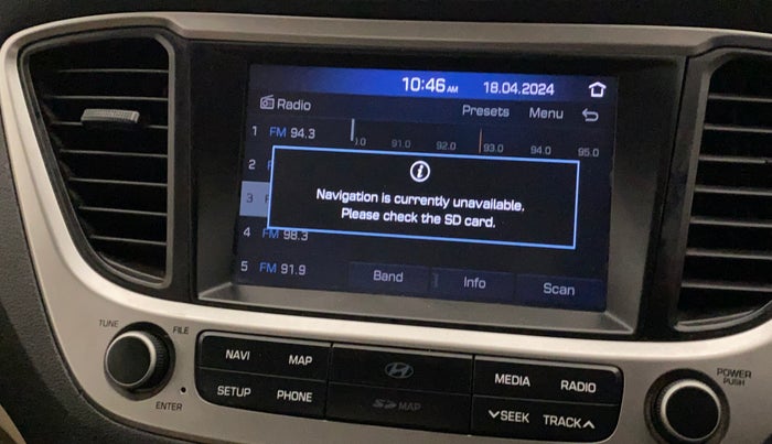 2019 Hyundai Verna 1.6 SX (O) CRDI MT, Diesel, Manual, 72,068 km, Infotainment system - GPS Card not working/missing
