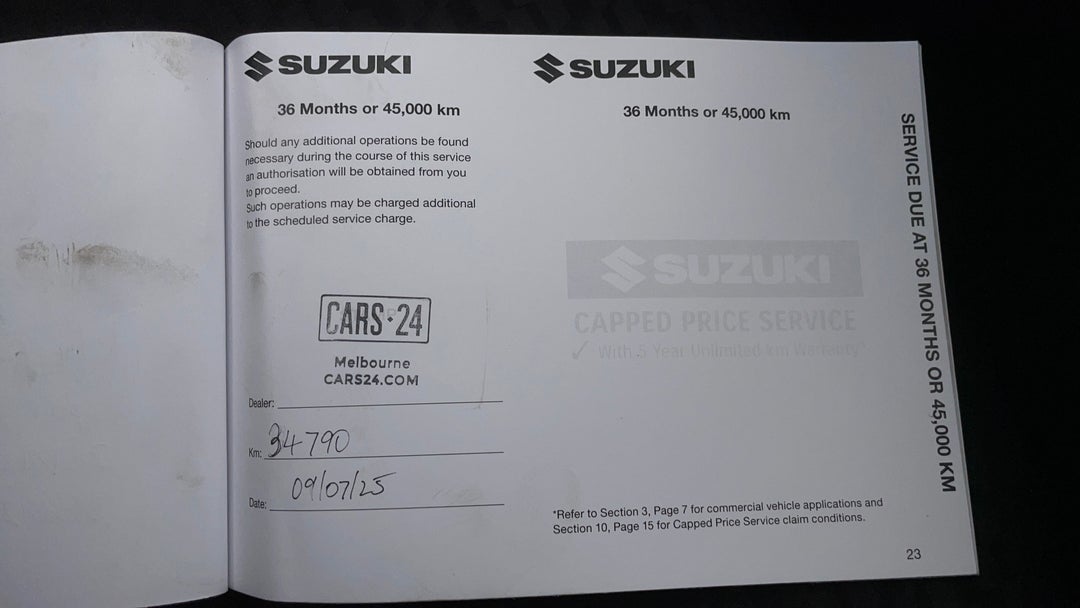 2022 Suzuki Jimny Glx (qld), Manual, 34794 km, Service History