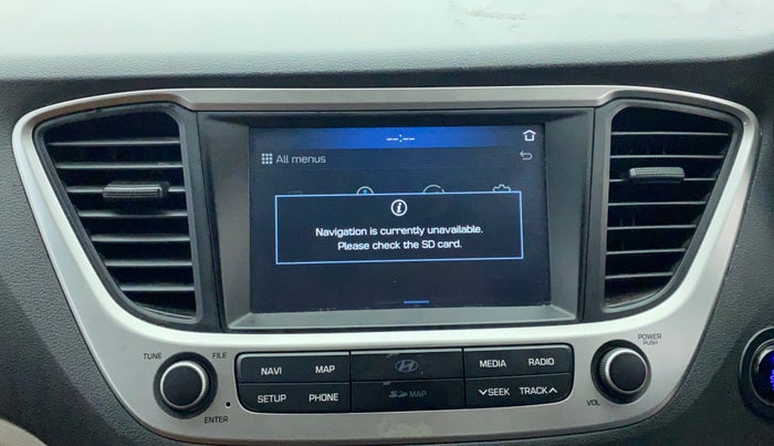 2018 Hyundai Verna 1.6 VTVT SX (O) AT, Petrol, Automatic, 39,147 km, Infotainment system - GPS Card not working/missing