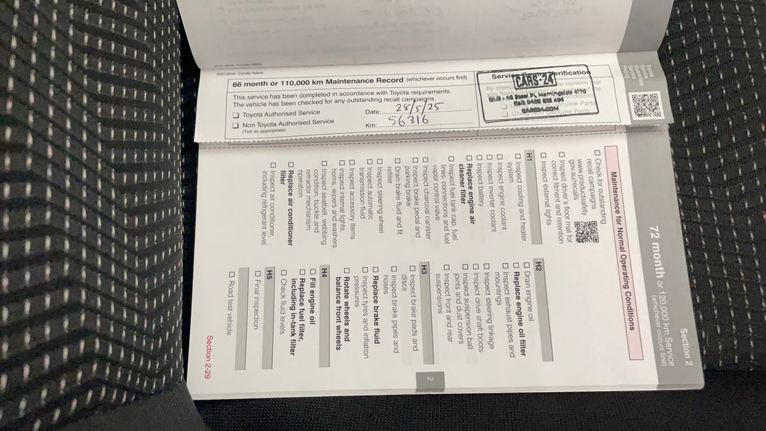 2018 Toyota Corolla Hybrid, Automatic, 56316 km, Service History