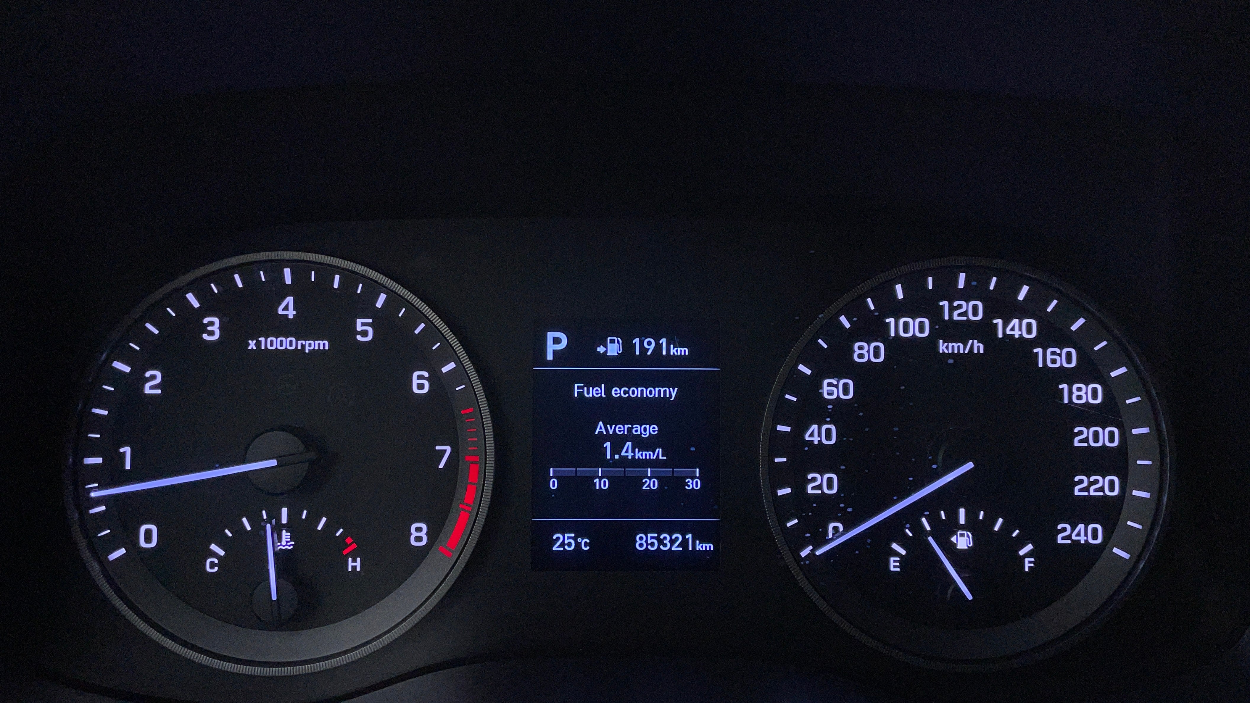 Hyundai Tucson-Odometer View