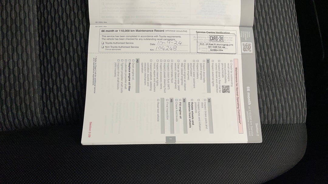 2019 Toyota Hilux Workmate, Automatic, 104249 km, Service History
