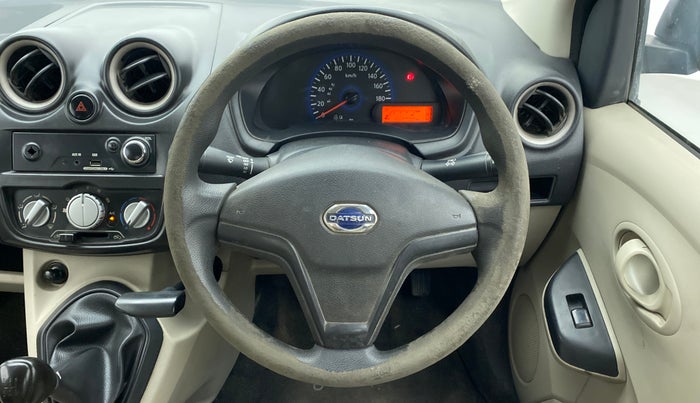 2017 Datsun Go T, Petrol, Manual, 1,02,317 km, Steering Wheel Close Up