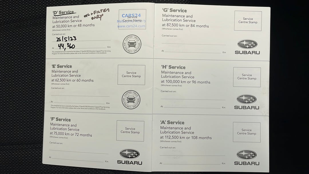 2020 Subaru Forester 2.5i (awd), Automatic, 44364 km, Service History