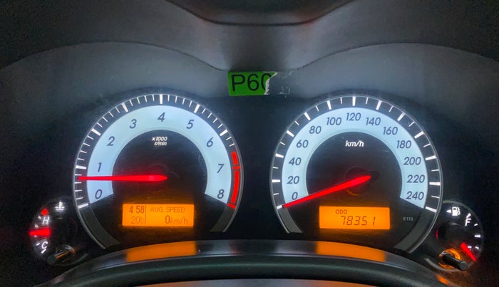 2012 Toyota Corolla Altis G, Petrol, Manual, 78,351 km, Odometer Image