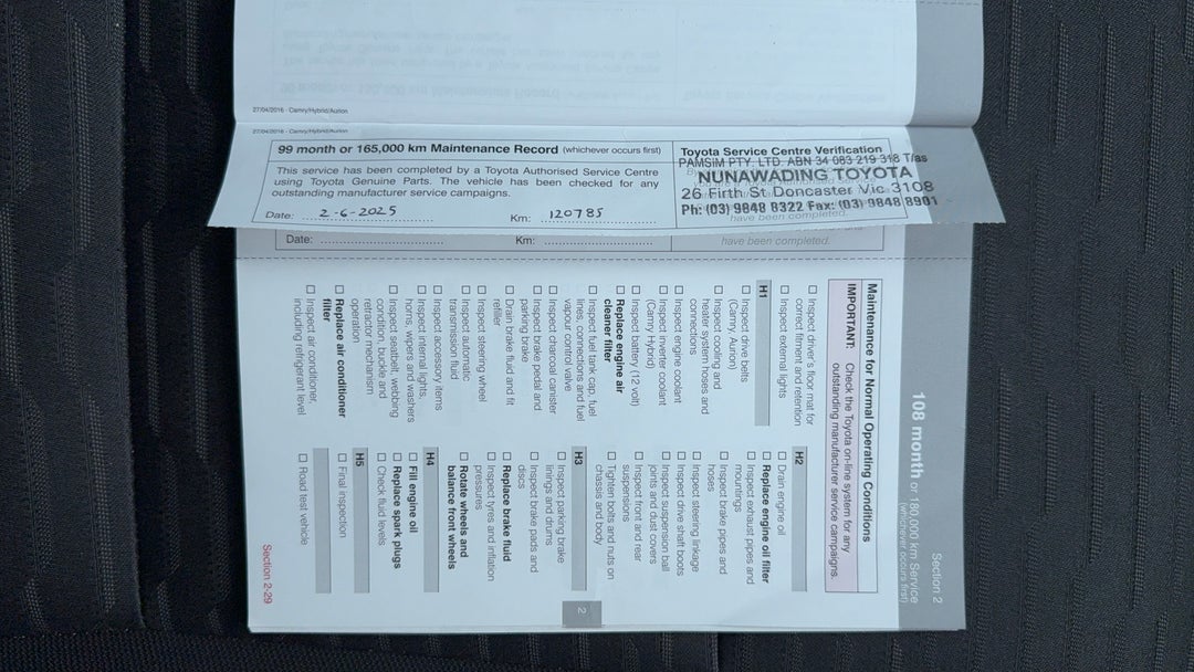 2017 Toyota Camry Altise, Automatic, 122259 km, Service History