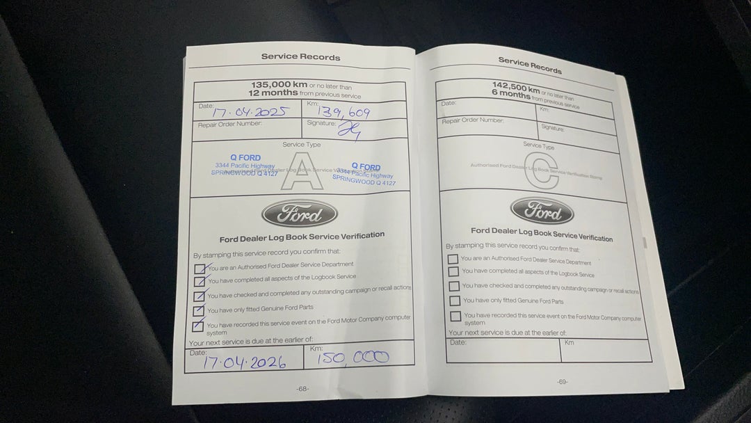 2019 Ford Everest Trend (4wd 7 Seat), Automatic, 143623 km, Service History